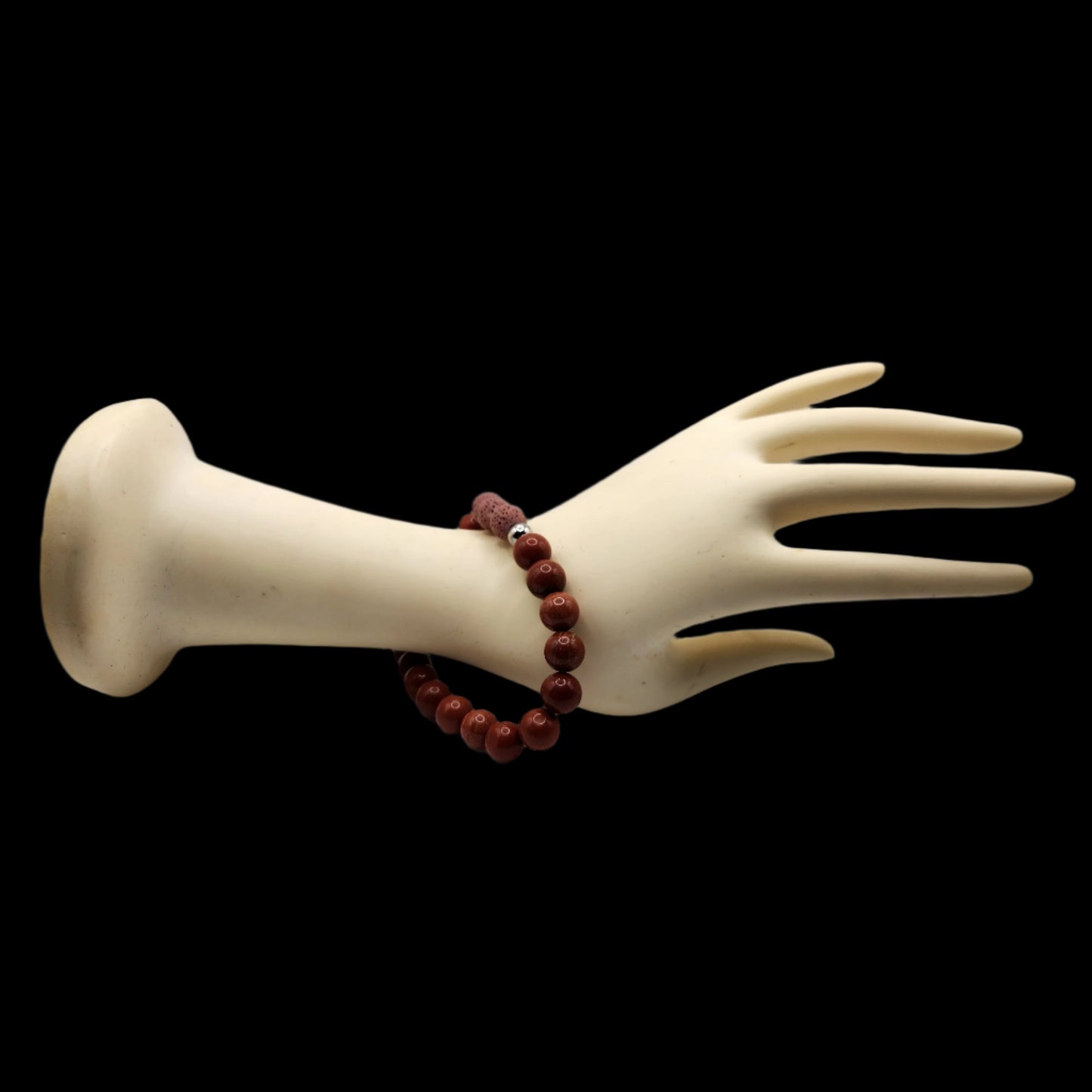 Red agate with aromatherapy beaded bracelet