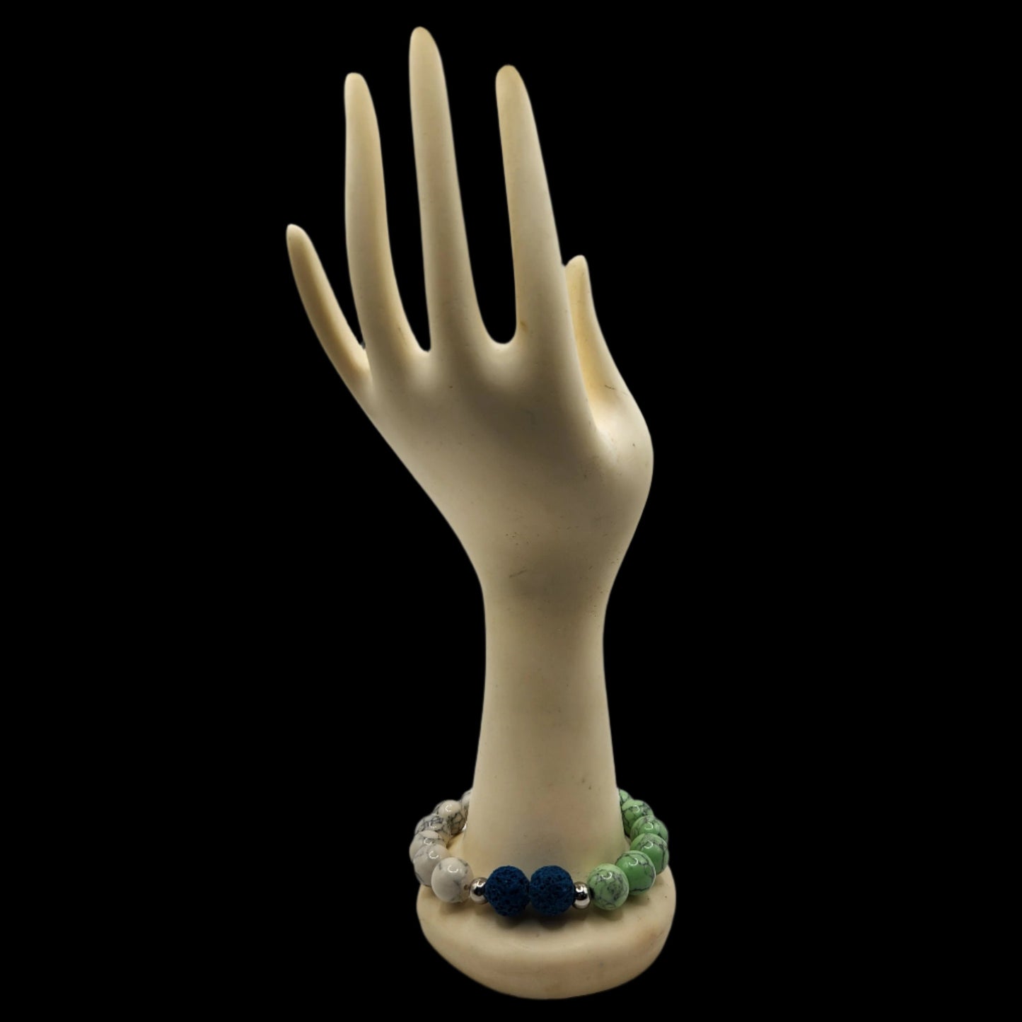 Marbled mint green and white bracelet