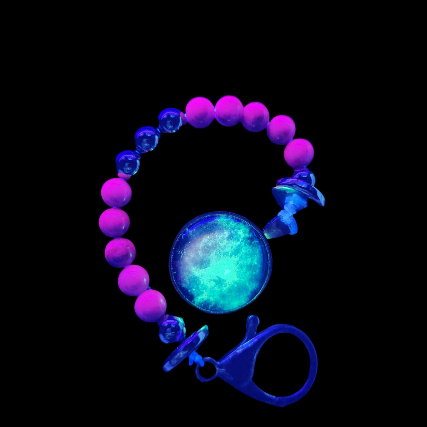 Purple and gold zipper pull *Glow in the dark*
