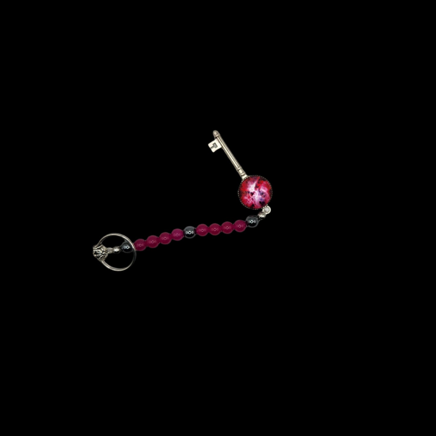 Pink key keychain