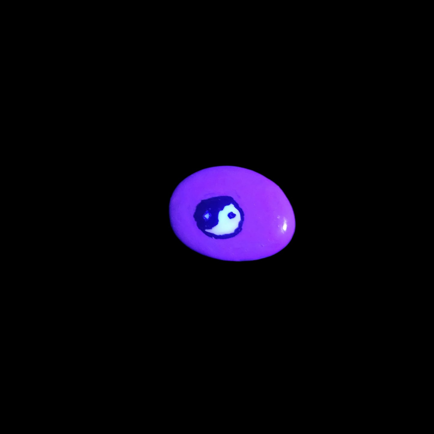 yin yang garden stone *GLOWS with UV/Blacklight*