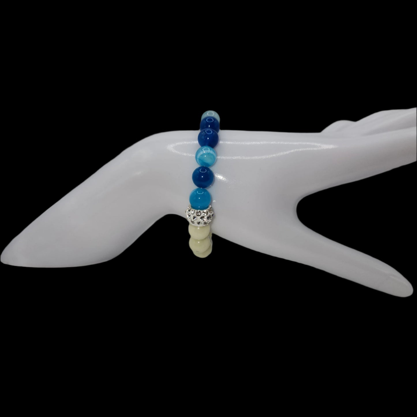 Sardonx and jade with silver-plated hematite M/L anklet and bracelet set