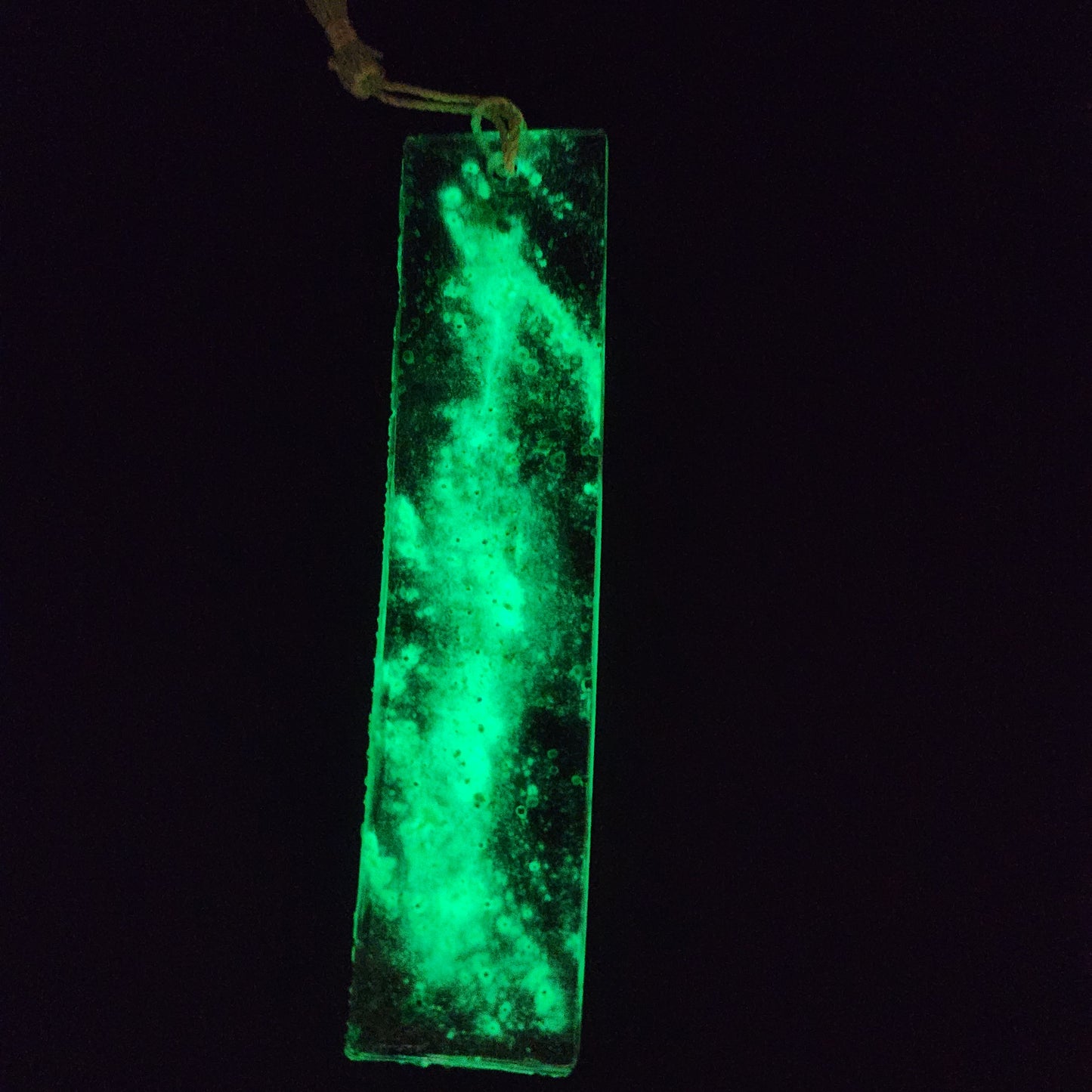 Green glow Bookmark *Glows in blacklight/UV and glows in dark*