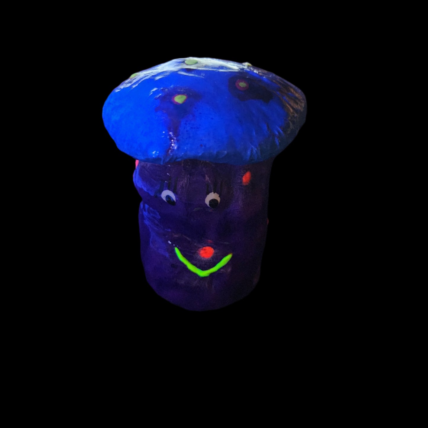 Periwinkle Mushroom Jar *Glows in blacklight/UV*