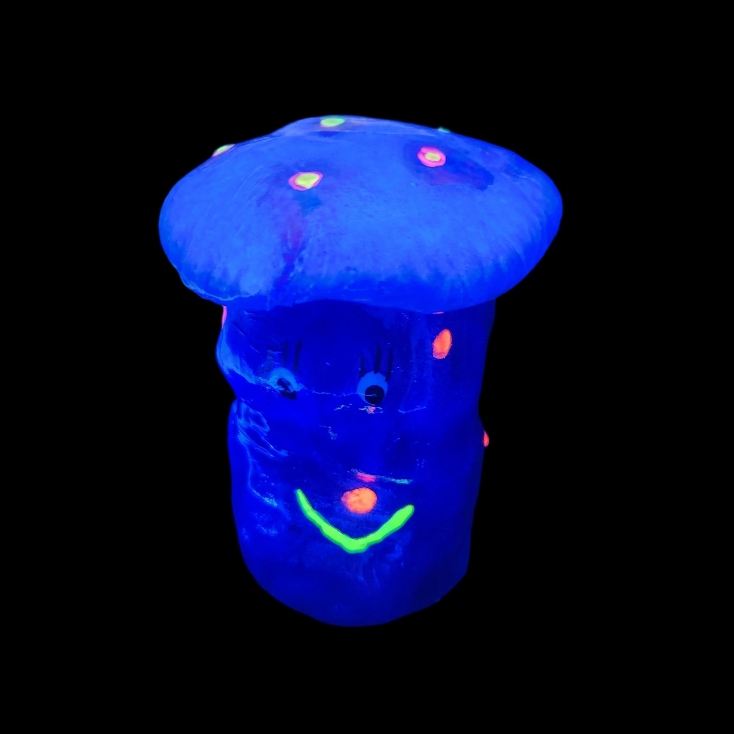 Periwinkle Mushroom Jar *Glows in blacklight/UV*
