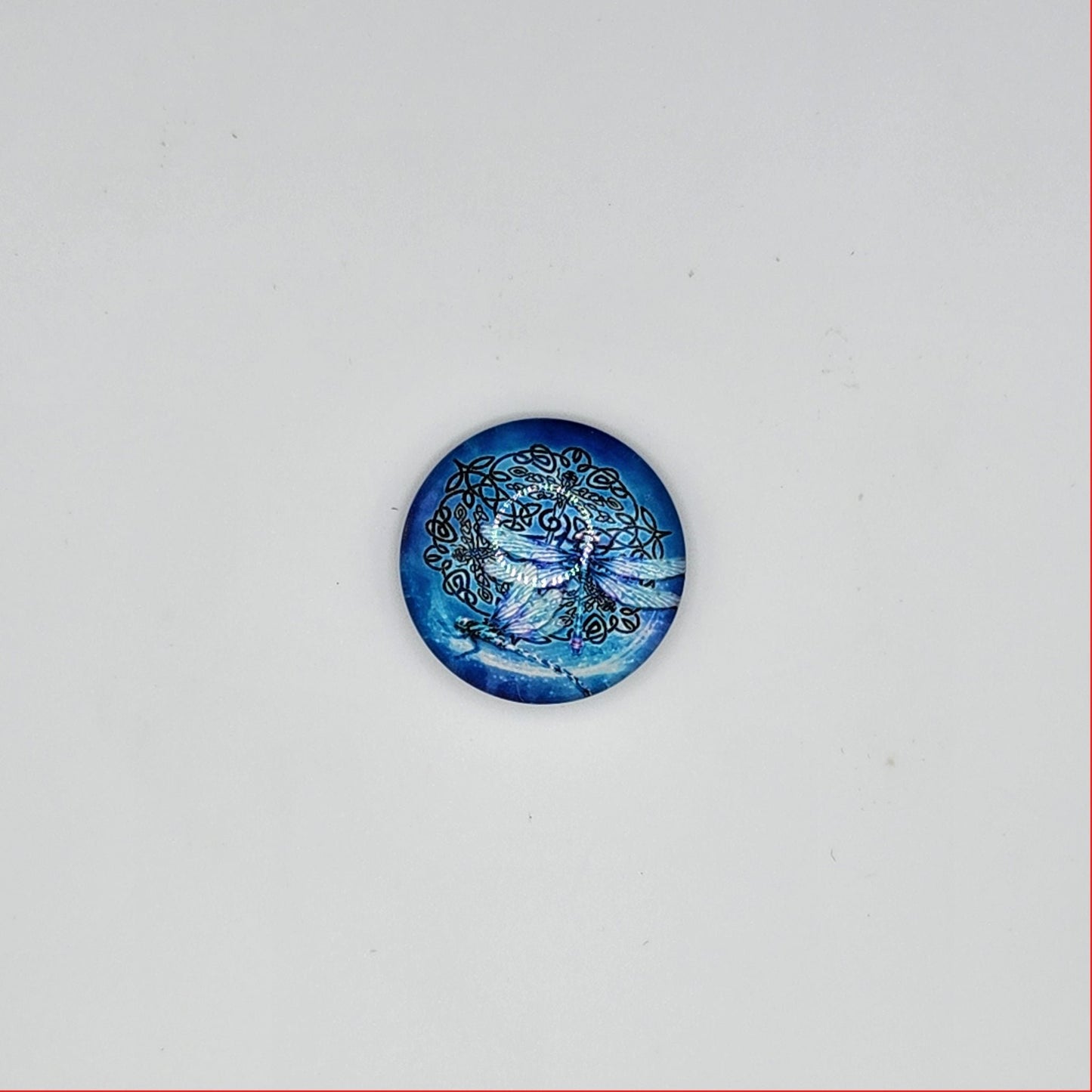 Intricate blue dragonfly refridgerator magnet