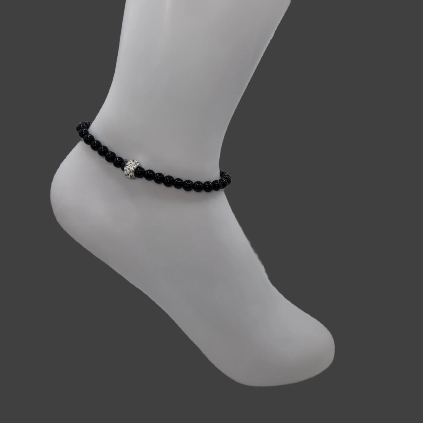 Onyx medium anklet and bracelet set