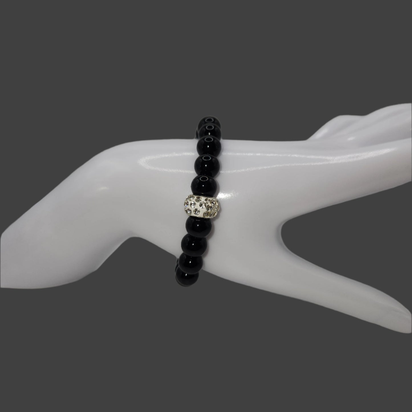 Onyx medium anklet and bracelet set