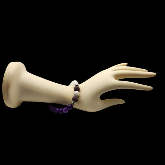 Purple and white bracelet