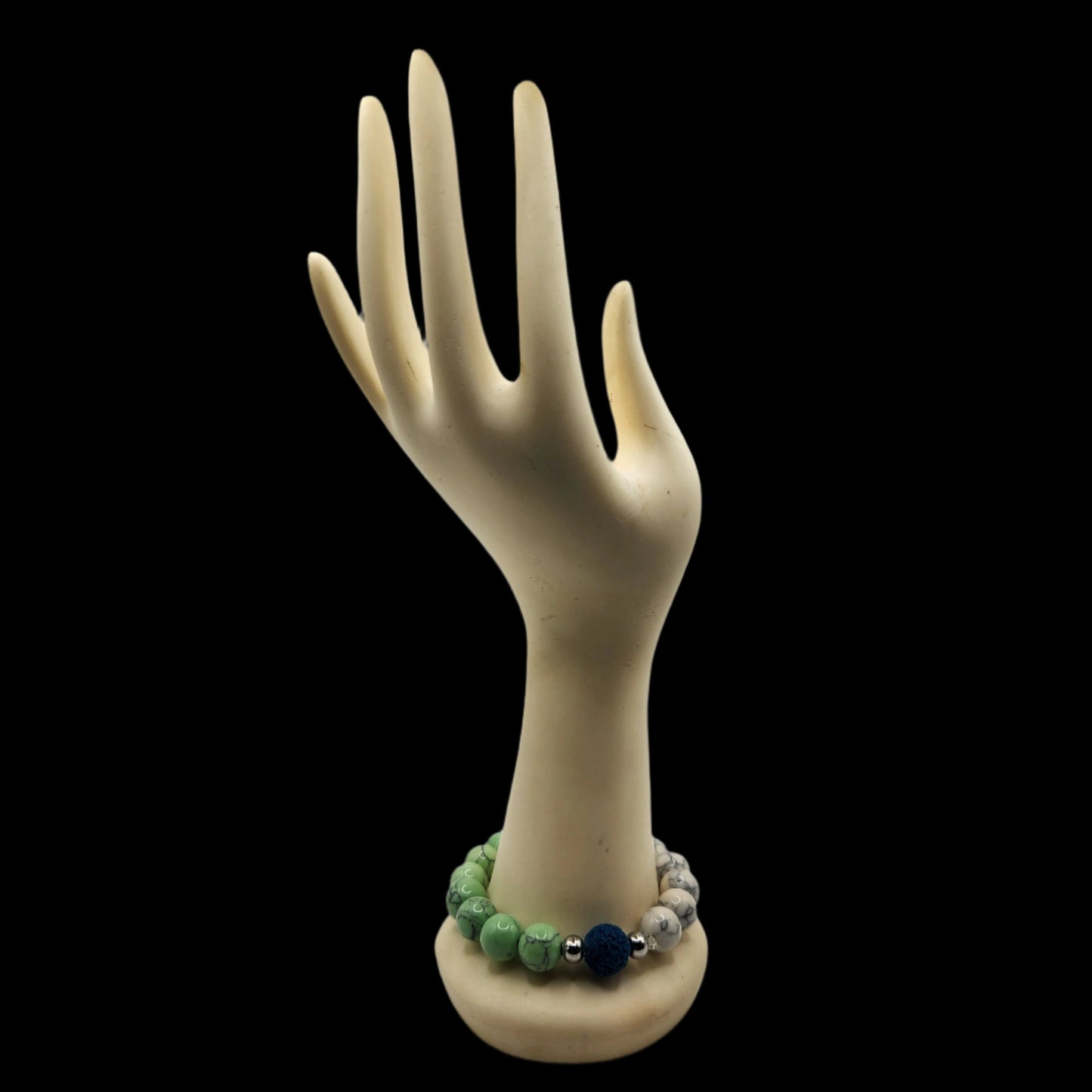 Mint green and white marbled bracelet