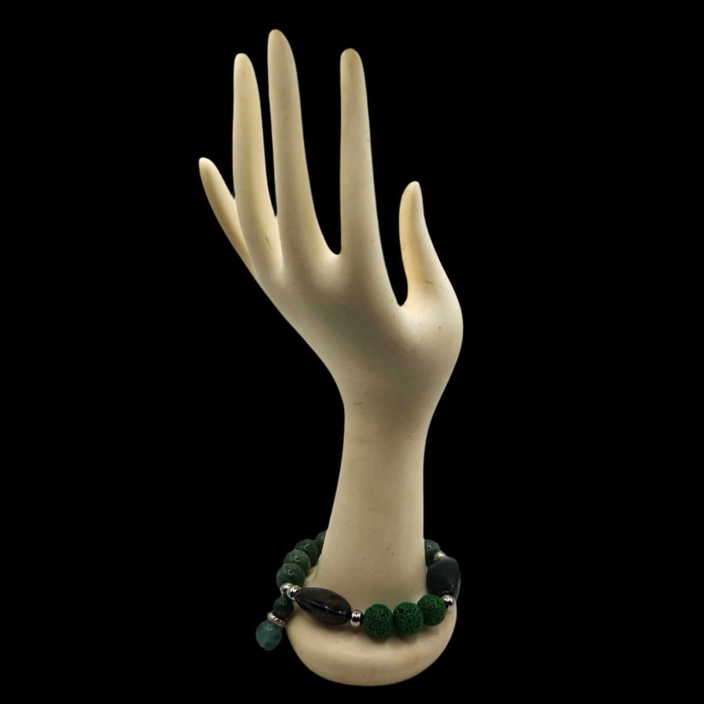 Jade dangle-bead charm bracelet