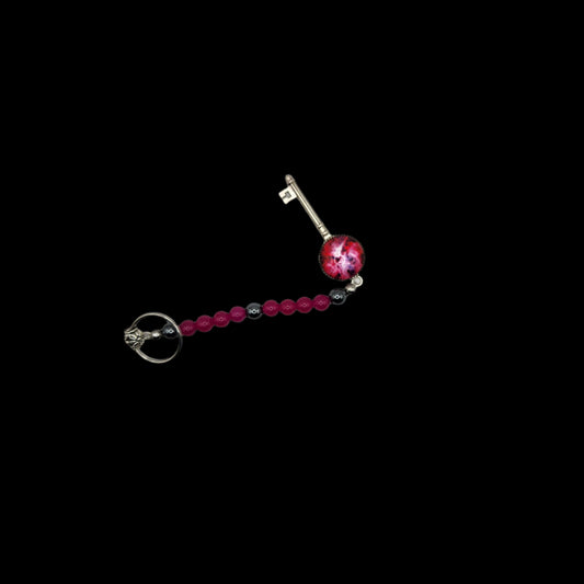 Pink key keychain