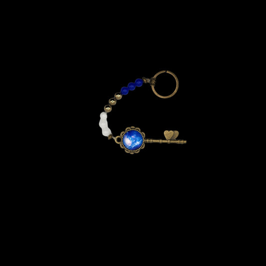 Blue heart keychain