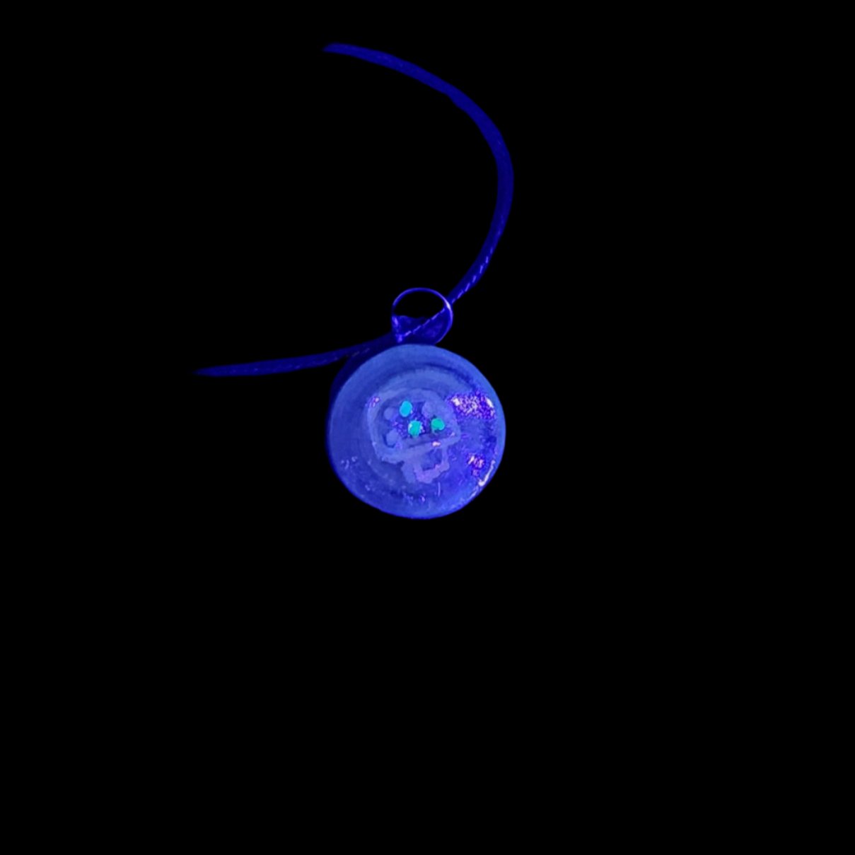 Light Mushroom Pendant/Charm *Blacklight/UV Light activated*