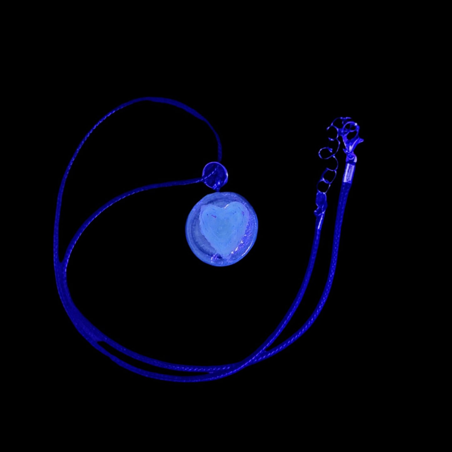 Light Heart Pendant/Charm *Blacklight/UV Light activated*
