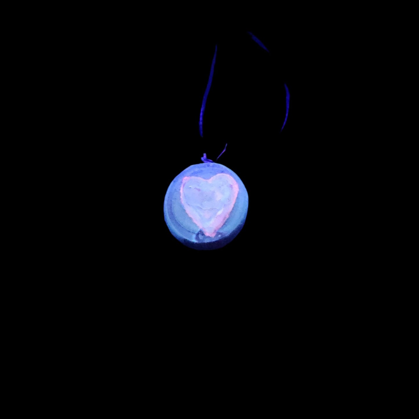 Light Heart Pendant/Charm *Blacklight/UV Light activated*
