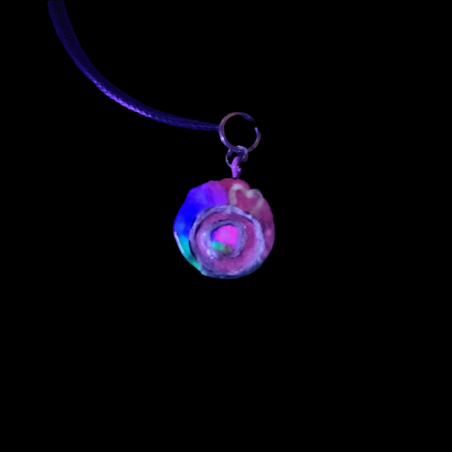 Heart ring Pendant/Charm *Blacklight/UV Light activated*