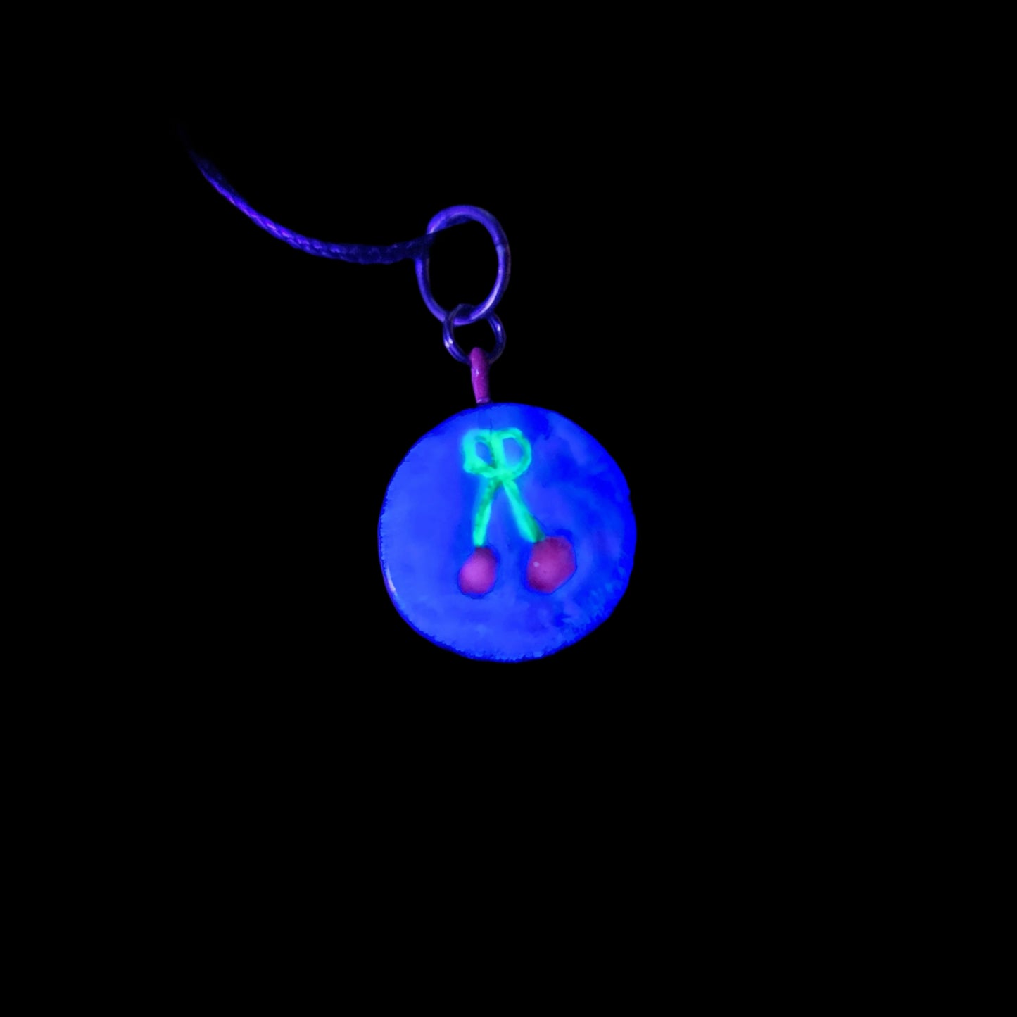 Cherries Pendant/Charm *Blacklight/UV Light activated*