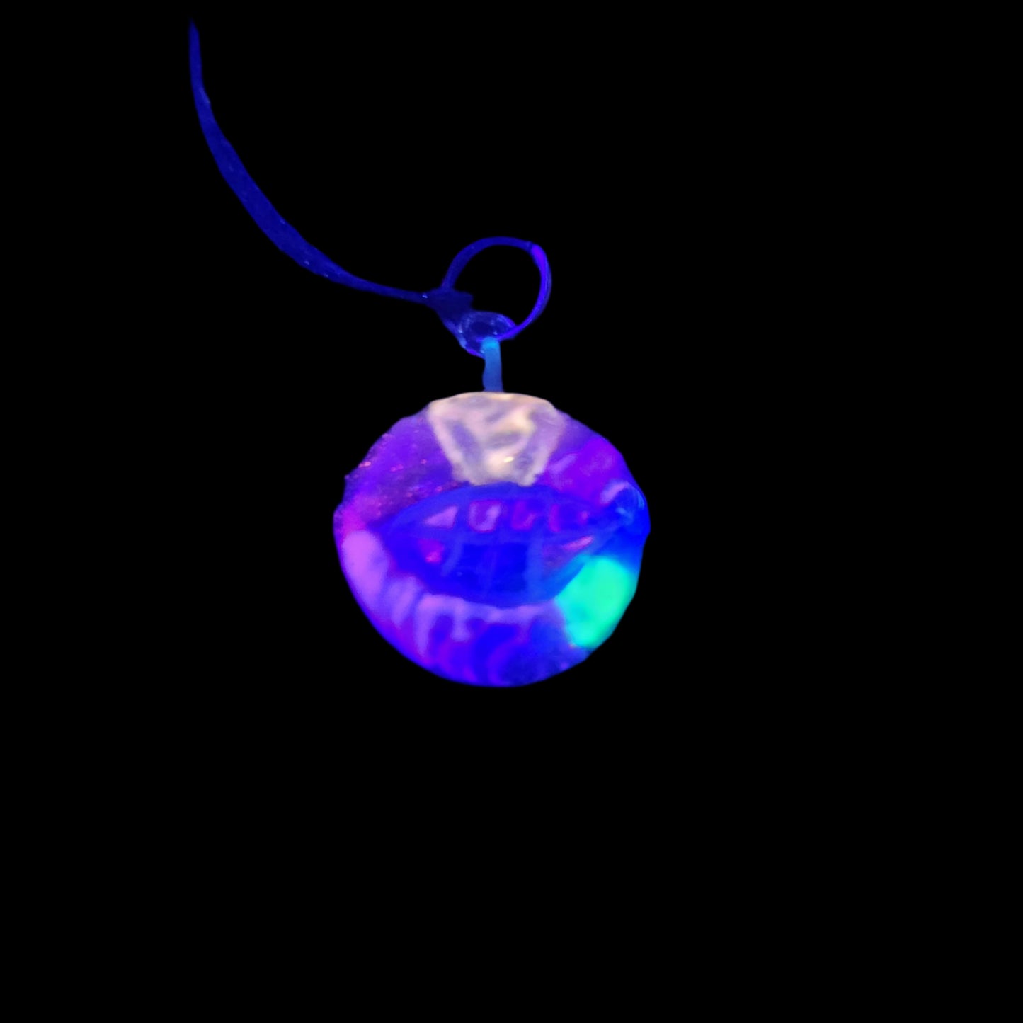 Tie Dye Leaf Pendant/Charm *Blacklight/UV Light activated*