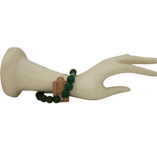 Jade and lava bead bracelet