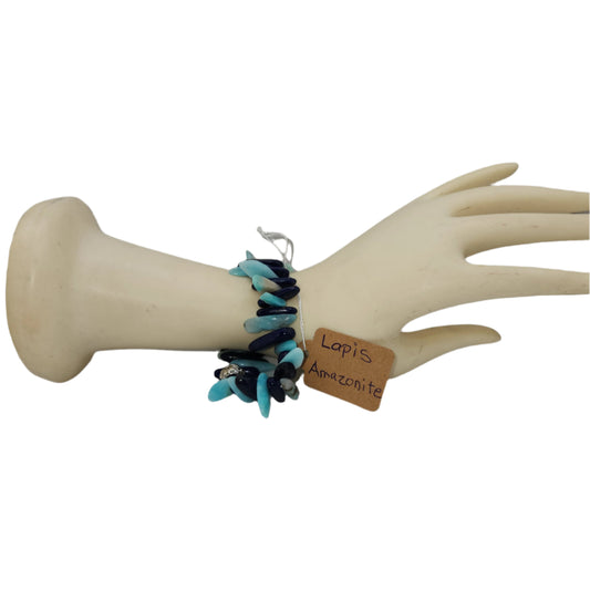 Lapis and amazonite bracelet