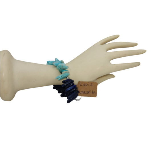 Half and half lapis and amazonite bracelet