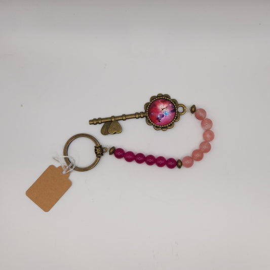 Jade with a galaxy key key-chain