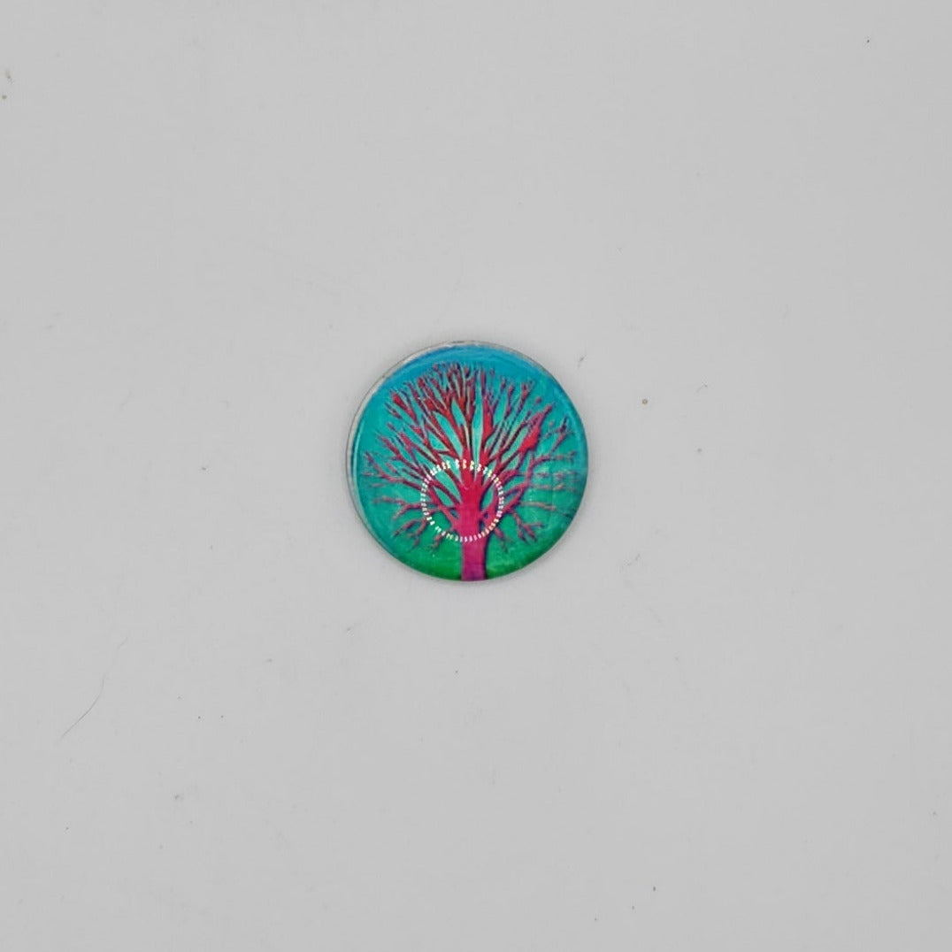 Pink tree silhouette magnet