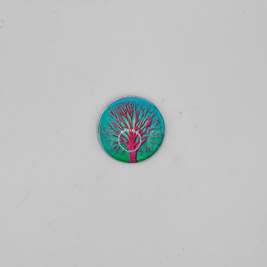 Pink tree silhouette magnet