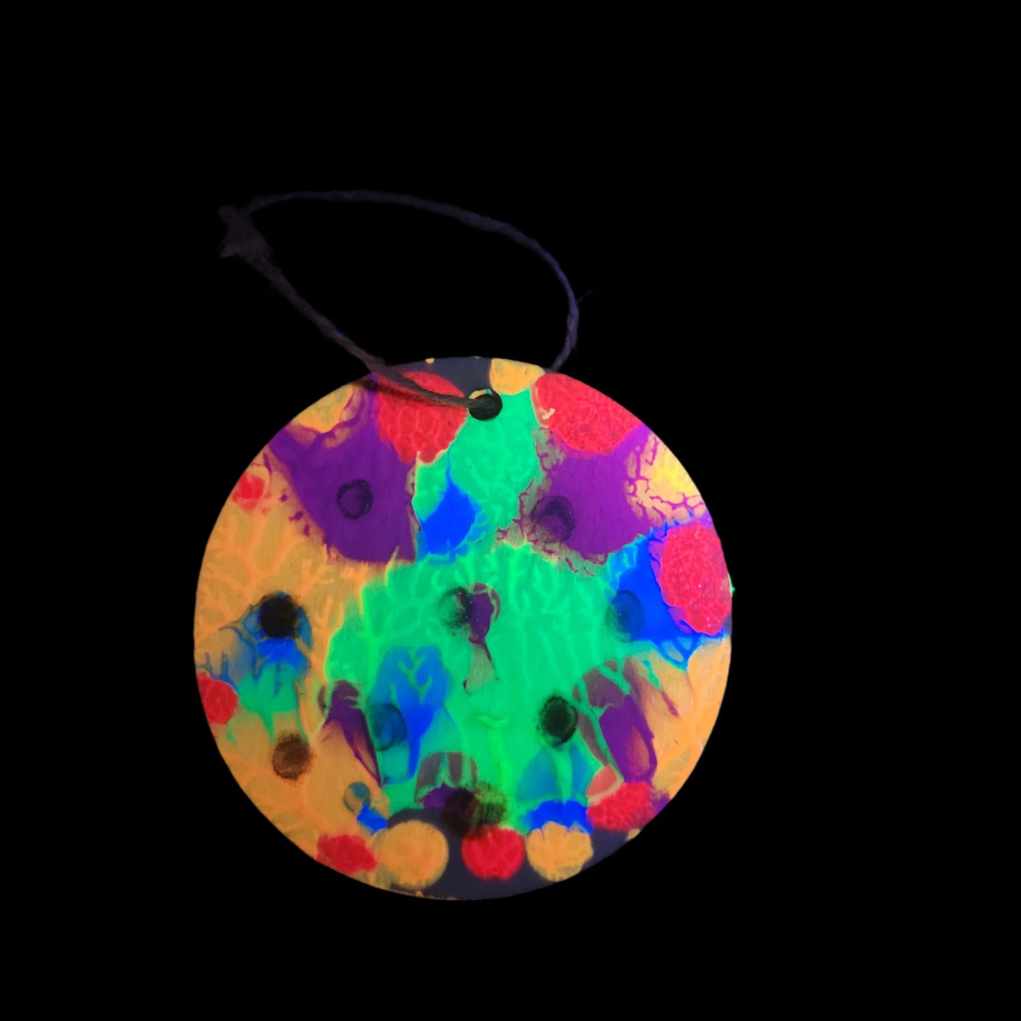 Multi-coloured decor disk *Glows with UV/Blacklight*