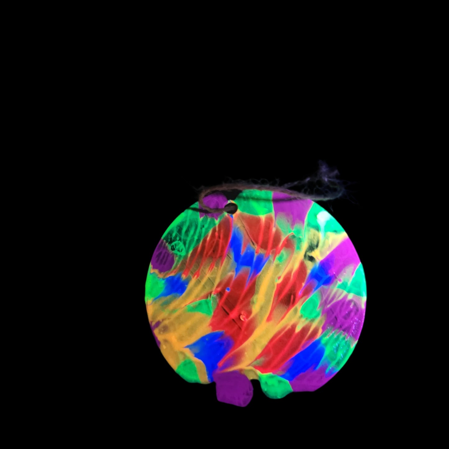 Multi-coloured decor disk *Glows with UV/Blacklight*