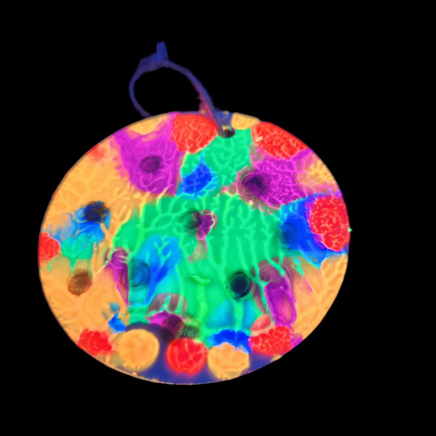 Multi-coloured decor disk *Glows with UV/Blacklight*