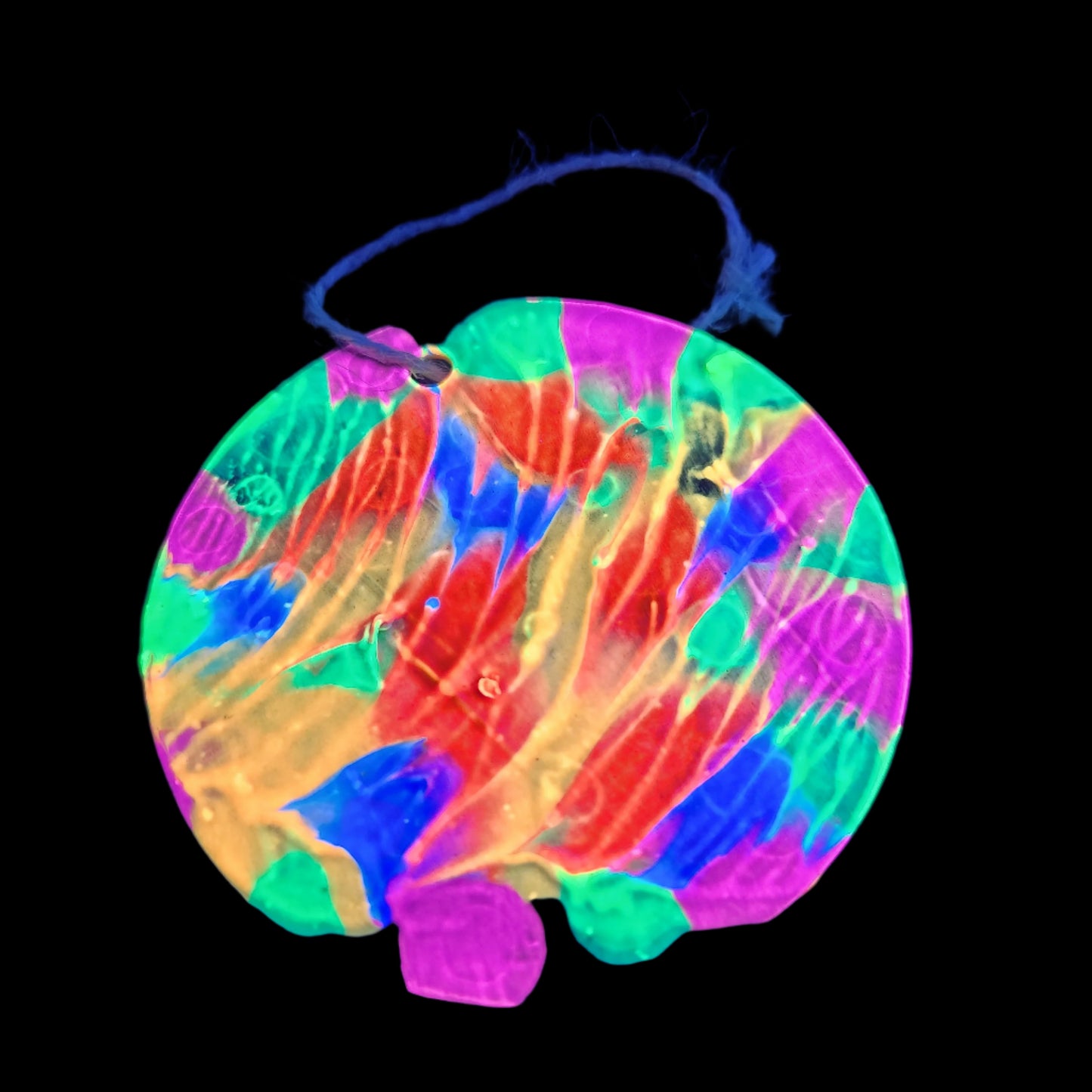 Multi-coloured decor disk *Glows with UV/Blacklight*