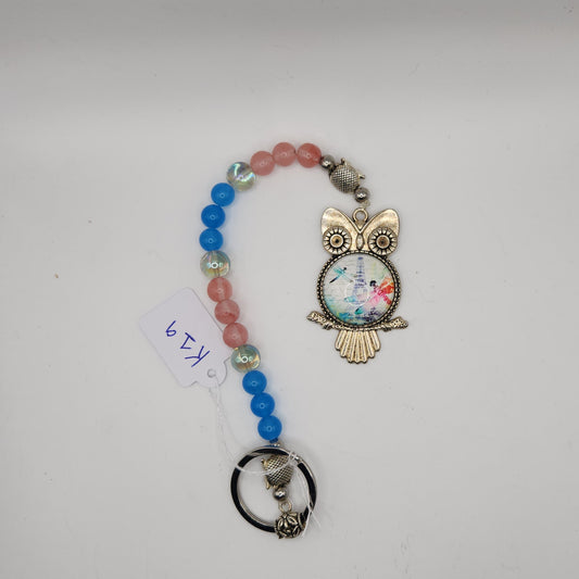 Pewter owl key-chain