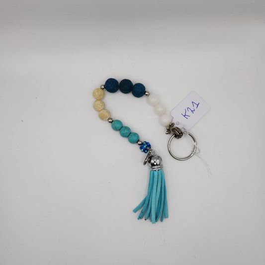 Light blue tassle key-chain