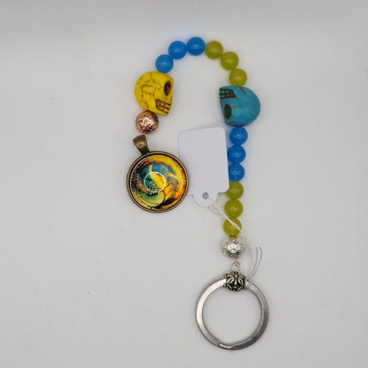 Yellow skull key-chain