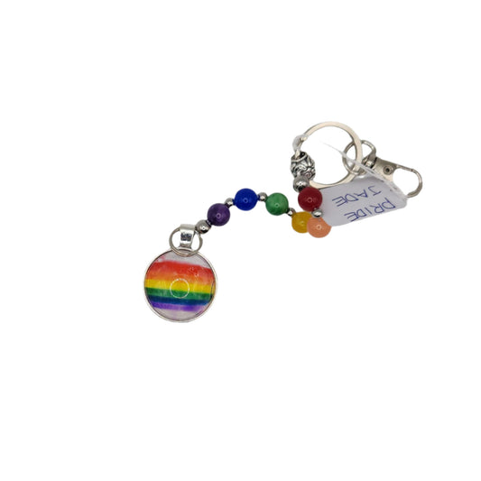 White pride flag jade key-chain