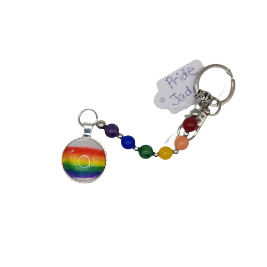White pride flag jade key-chain