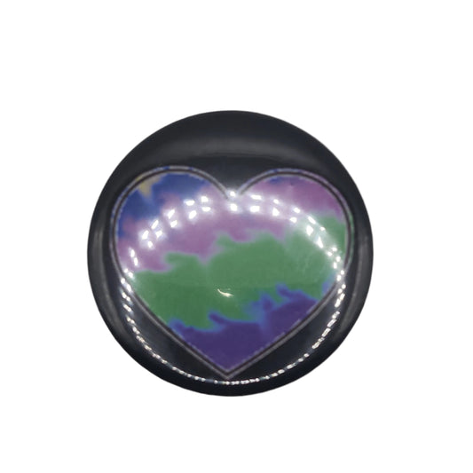 Multi-coloured heart button