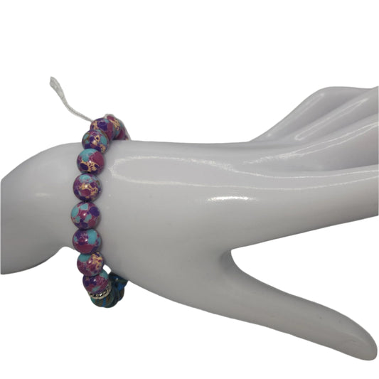 Galaxy and natural gem bracelet medium