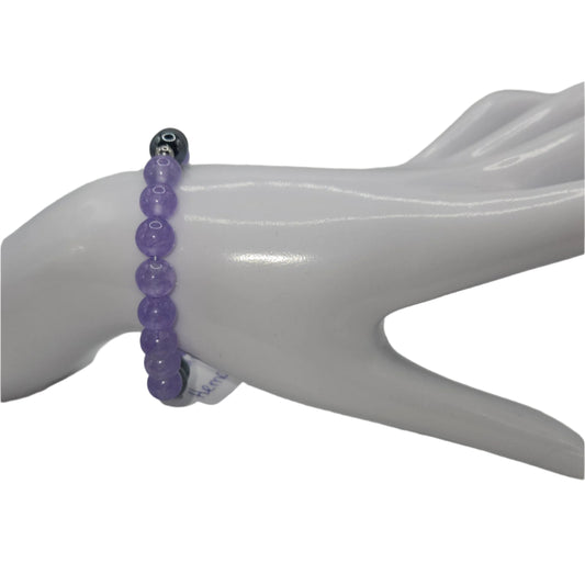 Lilac jade and hematite bracelet small