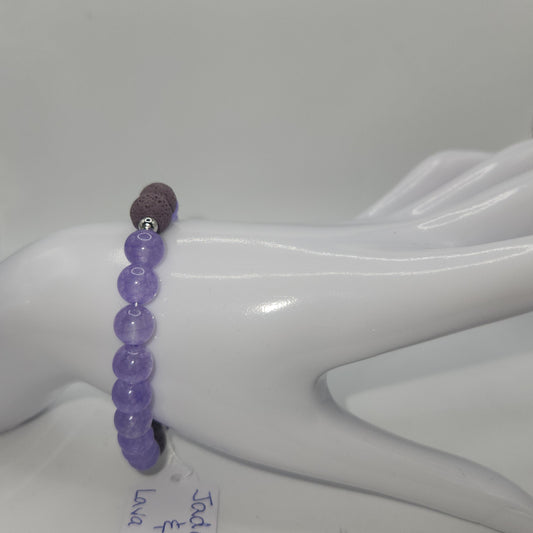 Lillac jade and lava beads medium