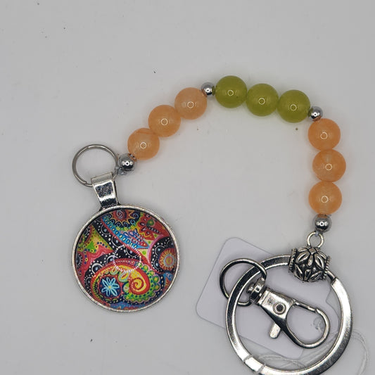Jade and paisley key-chain