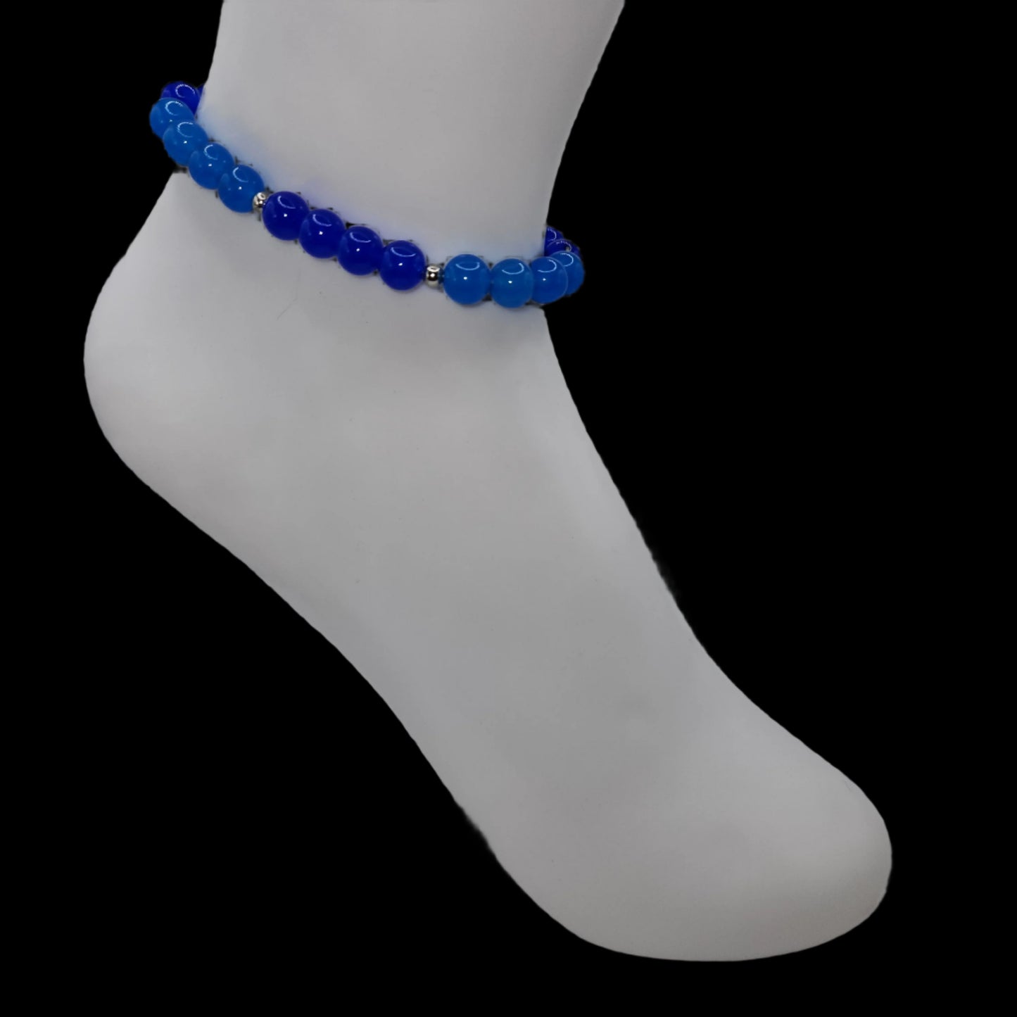 Blue jade anklet small