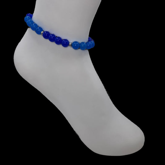 Blue jade anklet small
