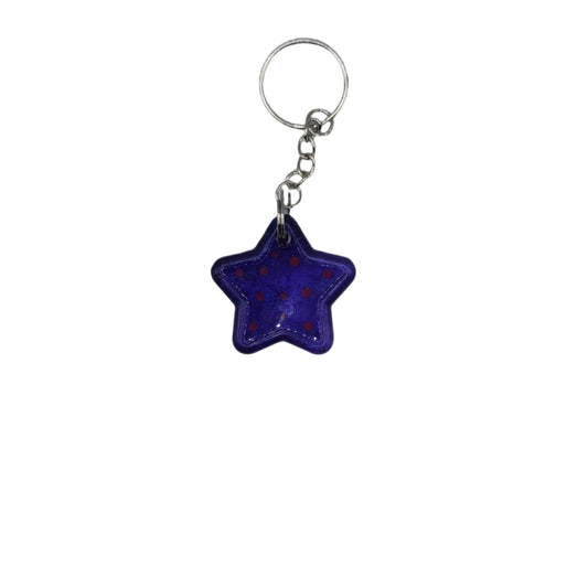 Purple star key-chain *Glows in blacklight/UV*