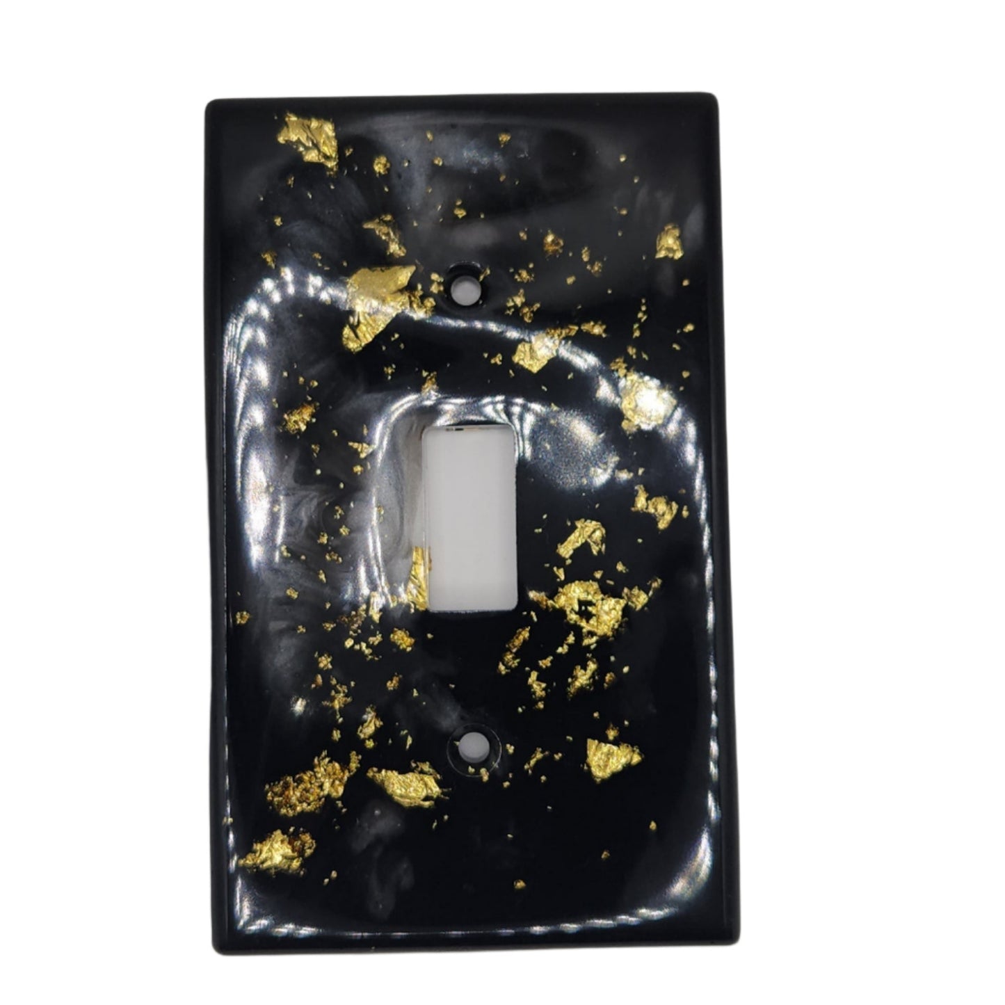 Gold flecks light switchplate