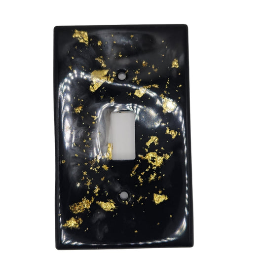 Gold flecks light switchplate