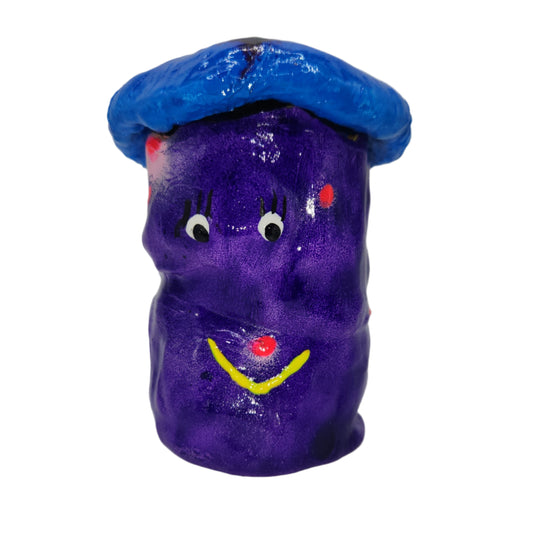 Periwinkle Mushroom Jar *Glows in blacklight/UV*