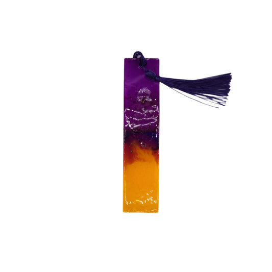Purple and orange glow Bookmark *Glows in blacklight/UV and glows in dark*